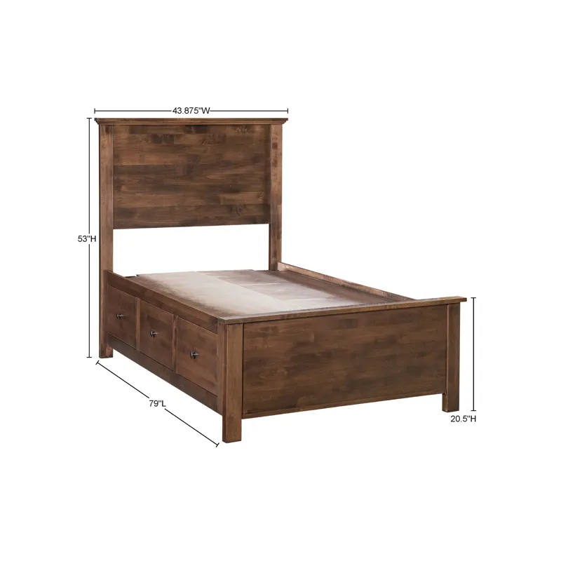 Portland Plank Bed - Storage Pedestals