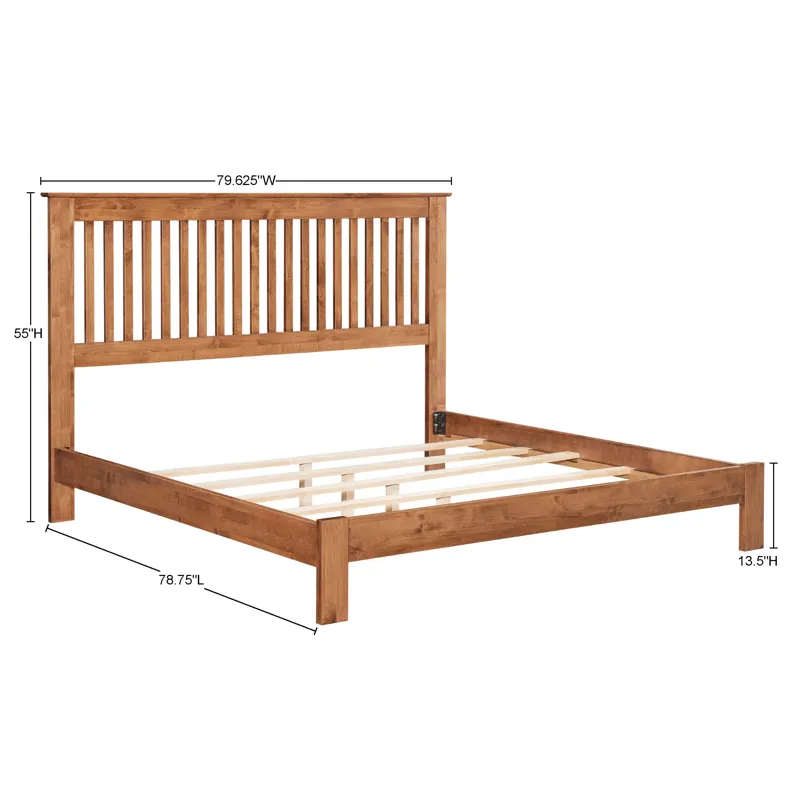 Shaker Slat Headboard & Low Profile Footboard - King