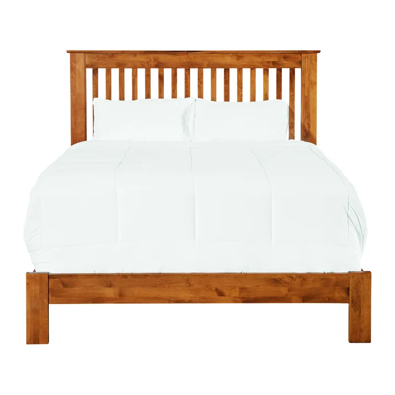 Shaker Slat Headboard & Low Profile Footboard - Queen