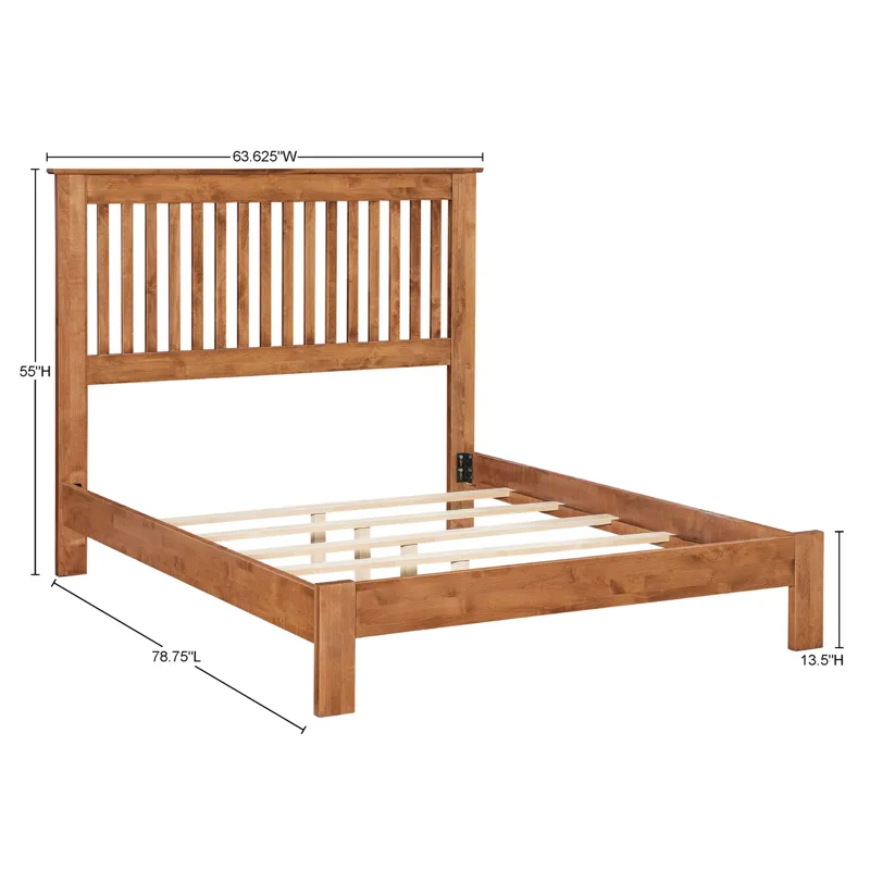 Shaker Slat Headboard & Low Profile Footboard - Queen