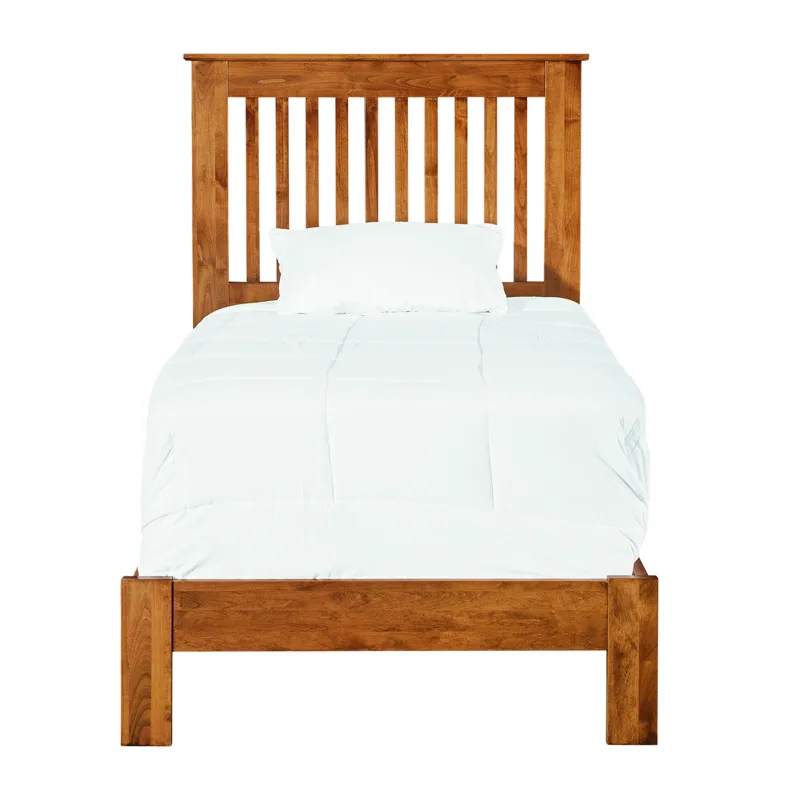 Shaker Slat Headboard & Low Profile Footboard - Twin