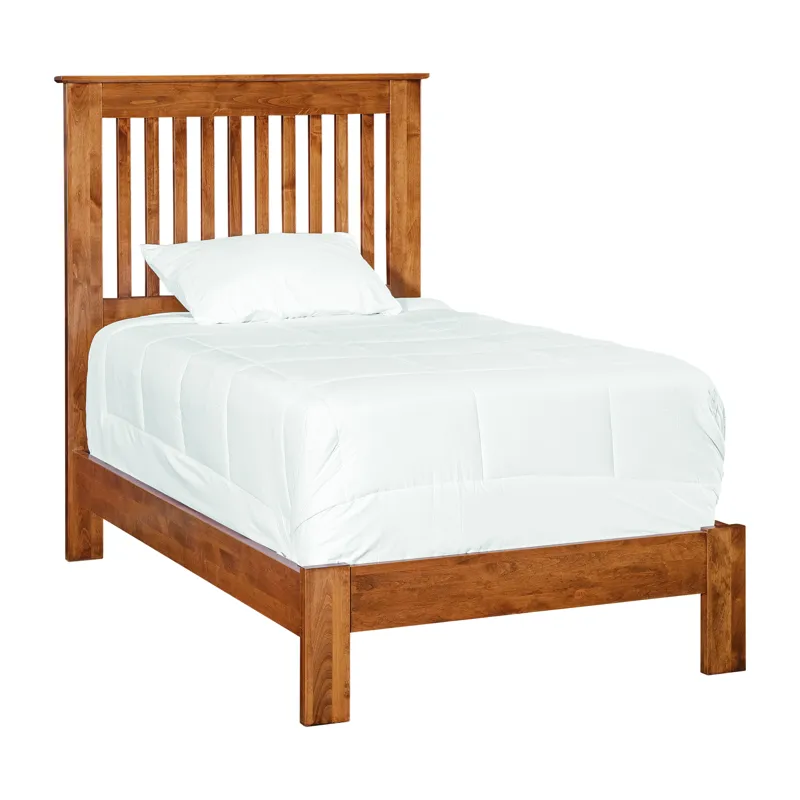 Shaker Slat Headboard & Low Profile Footboard - Twin
