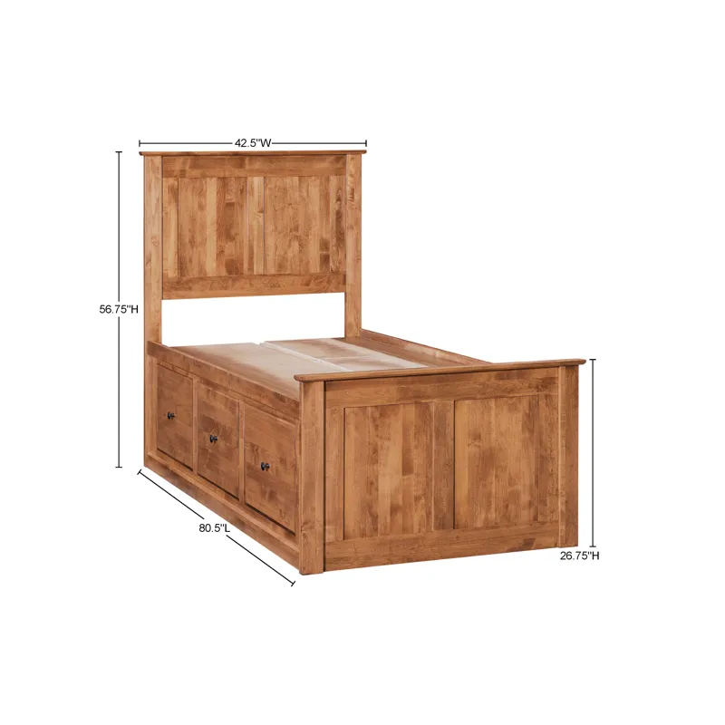 Shaker Twin 3 Drawer Pedestal