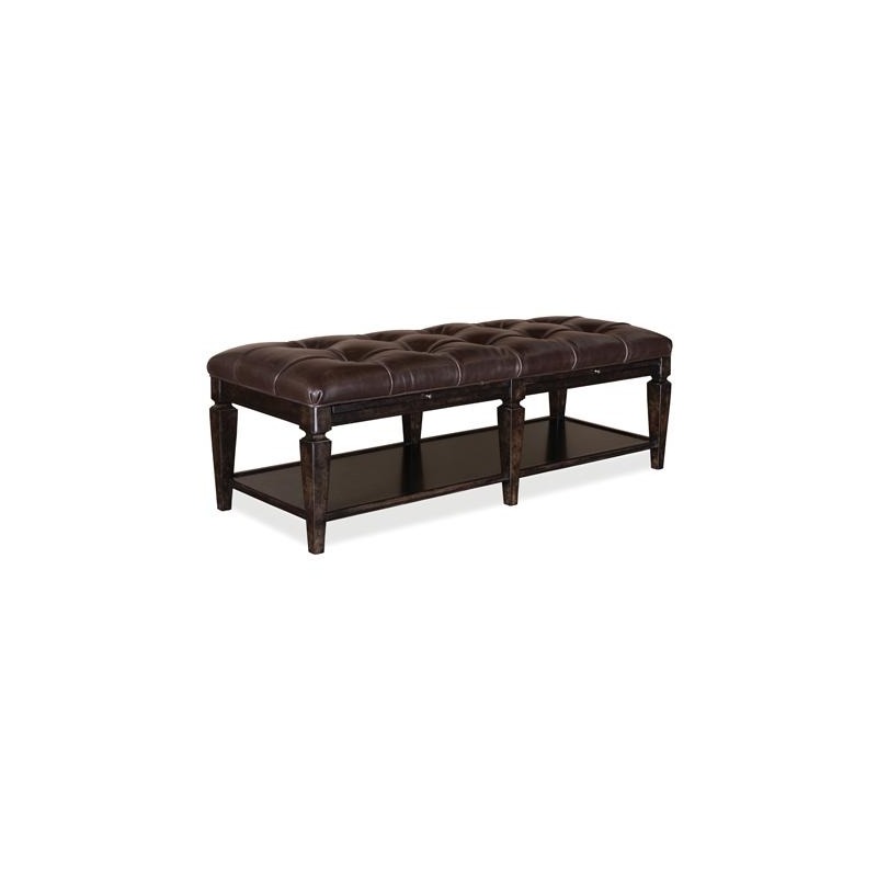 Tufted Leather Bench