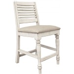 Stone 24" Barstool w/ Turned Legs & Fabric Seat
