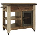 1 Drawer, 1 Mesh Door Kitchen Island - Antique finish