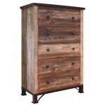 Antique Multi-Color 5 Drawer Chest