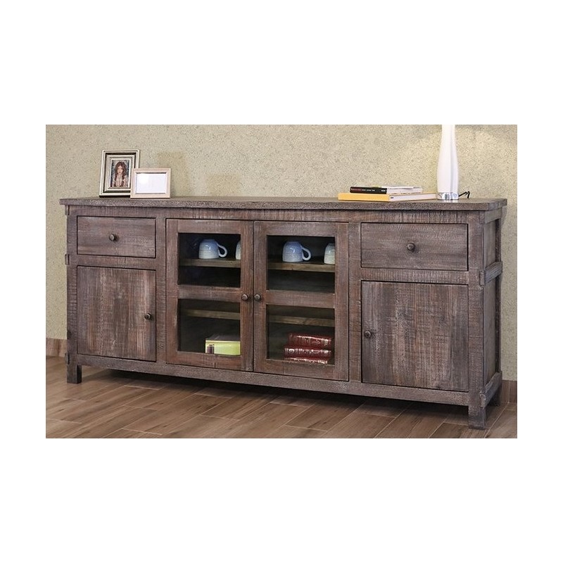 80" TV Stand w/2 Drawers, 2 doors, 2 glass doors, 2 shelves by Artisan