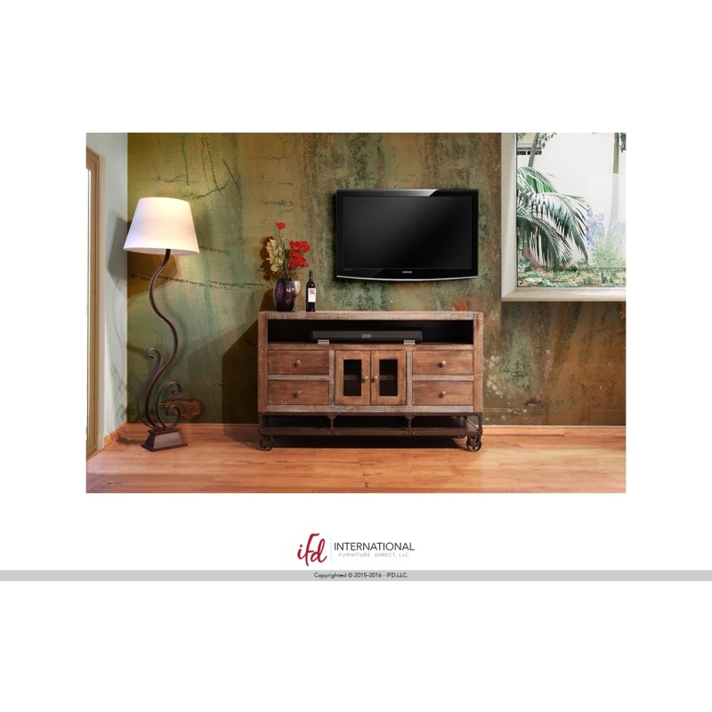 52in Tv Stand W 2 Glass Doors 2 Drawers Ifd560stand 52