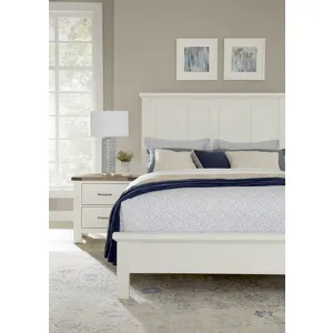 Maple Road-Two Tone Cal King Mansion Bed With Low Profile Footboard