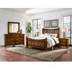 Maple Road-Antique Amish King Slat Poster Headboard