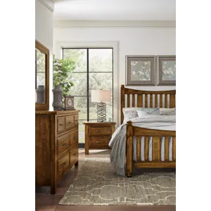 Maple Road-Antique Amish King Slat Poster Headboard