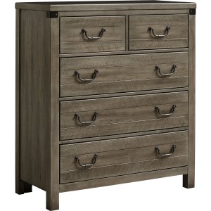 Custom Express-Clear Oak Chest 5 Drawer