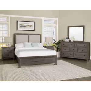 Custom Express-Driftwood Grey Upholstered Bed-Pebble - California King