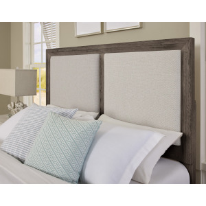 Custom Express-Driftwood Grey Upholstered Headboard - Queen