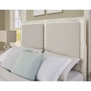 Custom Express-Weathered White Upholstered Bed-Pebble - Queen