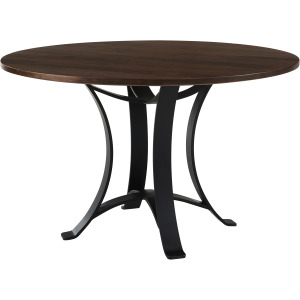 Crafted Cherry Dining-Dark 48 Inch Round Table W Metal Base