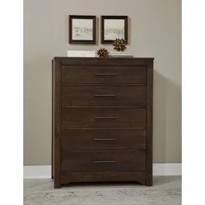 Crafted Cherry-Dark Chest 5 Drawer
