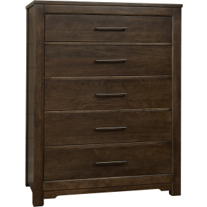 Crafted Cherry-Dark Chest 5 Drawer