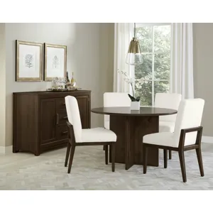 Crafted Cherry Dining-Dark Wooden Pedestal For 48" Top