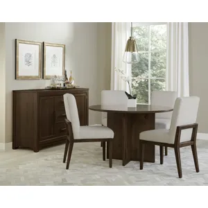Crafted Cherry Dining-Dark Wooden Pedestal For 48" Top