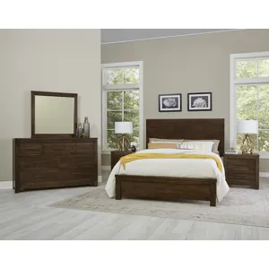 Crafted Cherry-Dark Ben's Plank Headboard - Queen