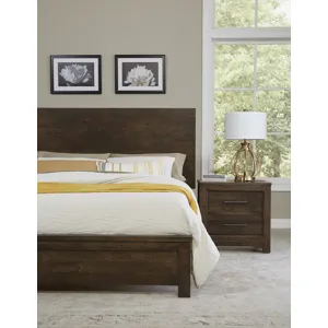 Crafted Cherry-Dark Ben's Plank Headboard - Queen
