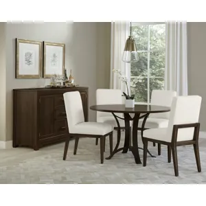 Crafted Cherry Dining-Dark 48 Inch Round Table W Metal Base