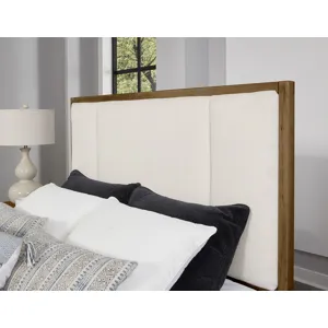 Crafted Cherry-Medium Upholstered Bed - King