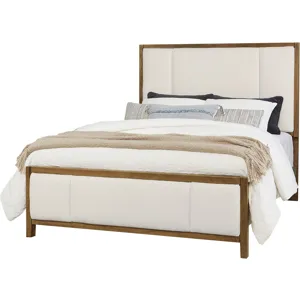 Crafted Cherry-Medium Upholstered Bed - King