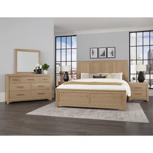 Crafted Cherry-Bleached Ben's Six Panel Headboard - Queen