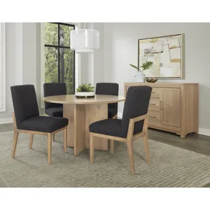 Crafted Cherry Dining-Bleached Upholstered Side Chair Black Fabric