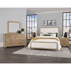 Crafted Cherry-Bleached Erin's Upholstered Footboard - Queen