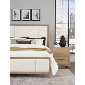 Crafted Cherry-Bleached Erin's Upholstered Footboard - Queen