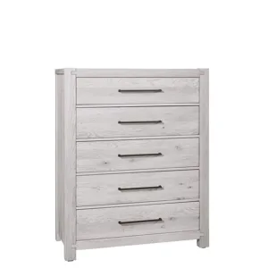 Joinery-Washed White Oak 5 Drawer Chest