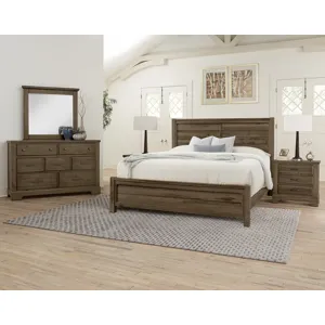 Cool Rustic-Mink Plank Bed - King
