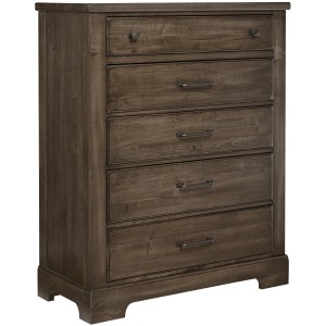 Cool Rustic 5 Drawer Chest - Mink