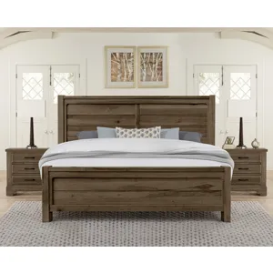 Cool Rustic-Mink Plank Bed - King