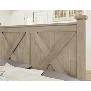 Cool Rustic-Clear Maple X Bed With Footboard Storage - Queen