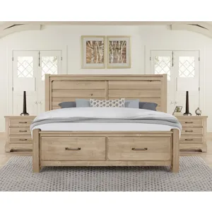 Cool Rustic-Clear Maple Storage Footboard - Queen