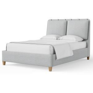 Pure Maple-Natural Maple Blue Mist Upholstered Footboard - Queen