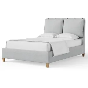 Pure Maple-Maple Syrup Blue Mist Upholstered Headboard - Queen