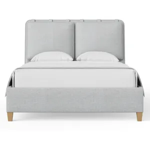 Pure Maple-Maple Syrup Blue Mist Upholstered Headboard - Queen