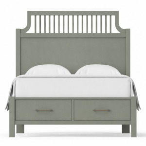 Pure Maple-Sage Garden Storage Bed - Queen