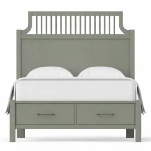 Pure Maple-Sage Garden Storage Bed - Queen