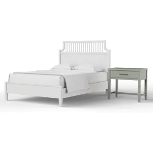 Pure Maple-Sage Bedside Table 1 Drawer