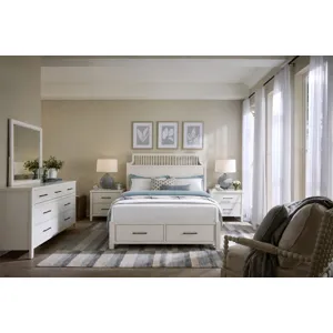 Pure Maple-Cottage White Garden Storage Bed - King