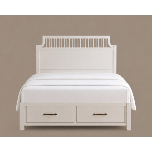 Pure Maple-Cottage White Garden Storage Bed - King