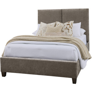 Joinery-Espresso Oak Brindle Grey Upholstered Headboard - Queen
