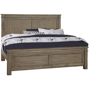 Cool Rustic King Mansion Bed -Stone Grey
